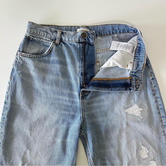 Sandro Guylain Distressed Boyfriend Rigid Denim High Waist Ankle Jean 10 - Picture 11 of 16